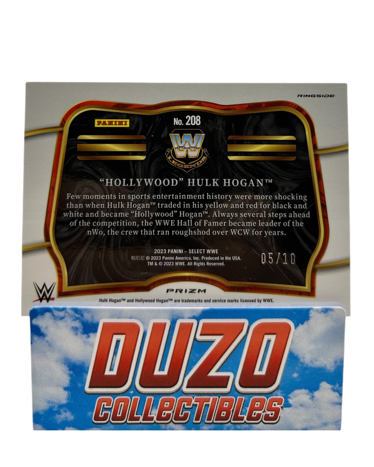 ''Hollywood'' Hulk Hogan Gold Shimmer /10 Ringside Panini Select WWE 2023 No.208