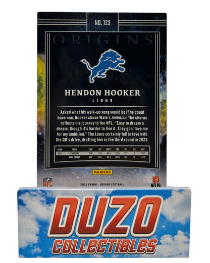 Hendon Hooker Rookie Detroit Lions Panini Origins 2023 No. 123