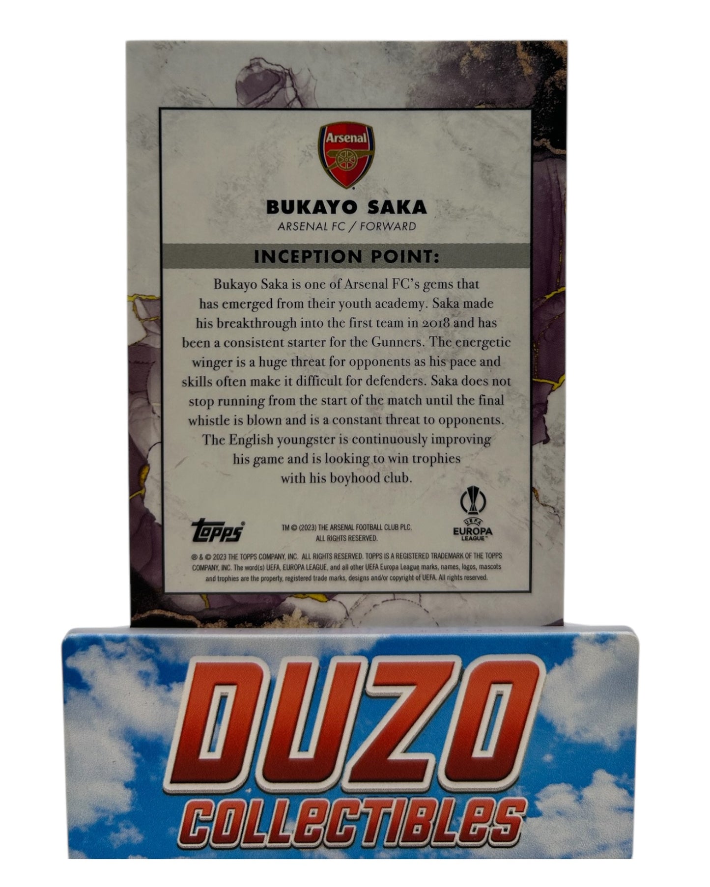 Bukayo Saka Arsenal FC Succession Topps Inception 2023