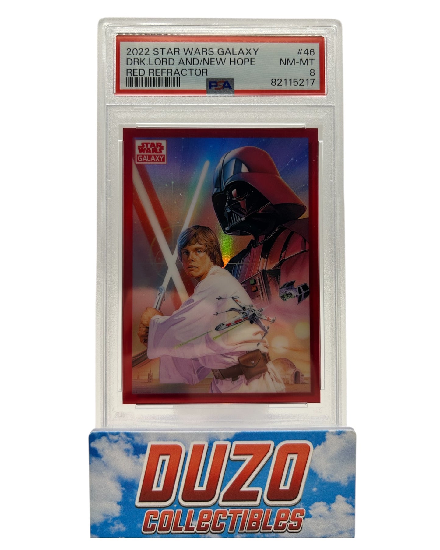 The Dark Lord and a new Hope 2022 TOPPS Star Wars Galaxy 5/5 Red Refractor PSA8