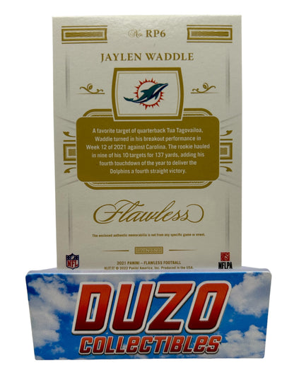 Jaylen Waddle Gold Rookie Patch /25 Miami Dolphins Panini Flawless 2021