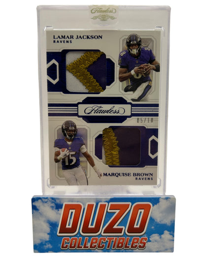 Lamar Jackson & Marquise Brown Player-Worn Flawless 2020 Triple-Color-Patch /10