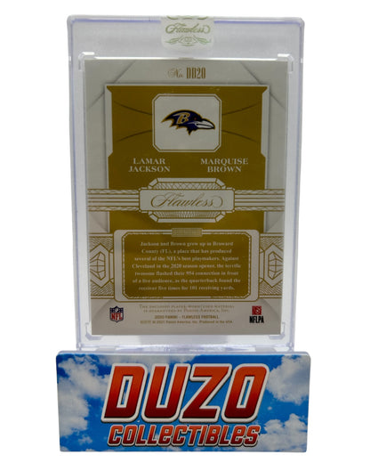 Lamar Jackson & Marquise Brown Player-Worn Flawless 2020 Triple-Color-Patch /10