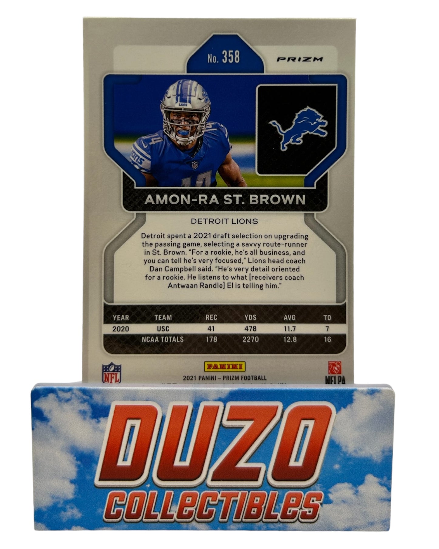 Amon-Ra St. Brown Rookie Prizm Orange Disco Panini Prizm 2021