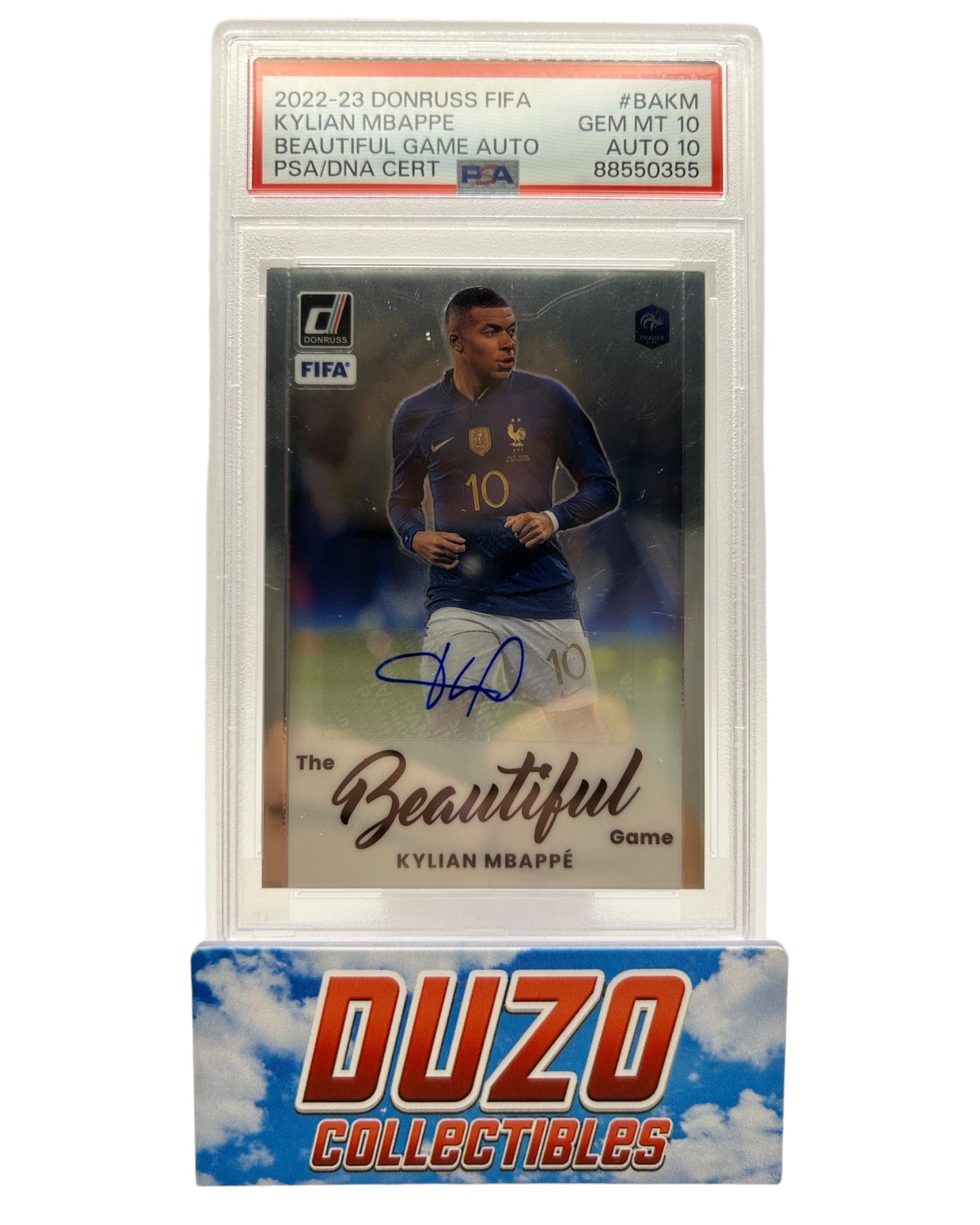 Kylian Mbappe Beautiful Game Auto 2022-23 Panini Donruss PSA10 Auto10 Pop6