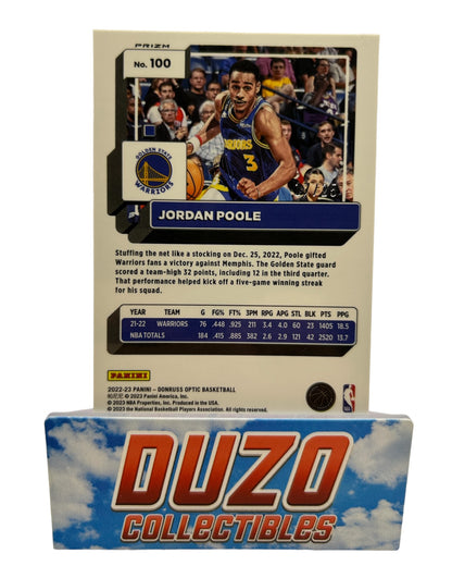 Jordan Poole Pink Disco /25 2022-23 Donruss Optic No.100