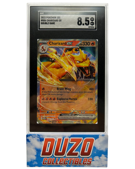 Charizard EX Double Rare 006/165 English Pokemon 2023 151 SGC NM-Mint 8.5