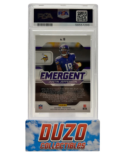 Justin Jefferson Rookie Emergent 2020 Panini Prizm PSA10 #10