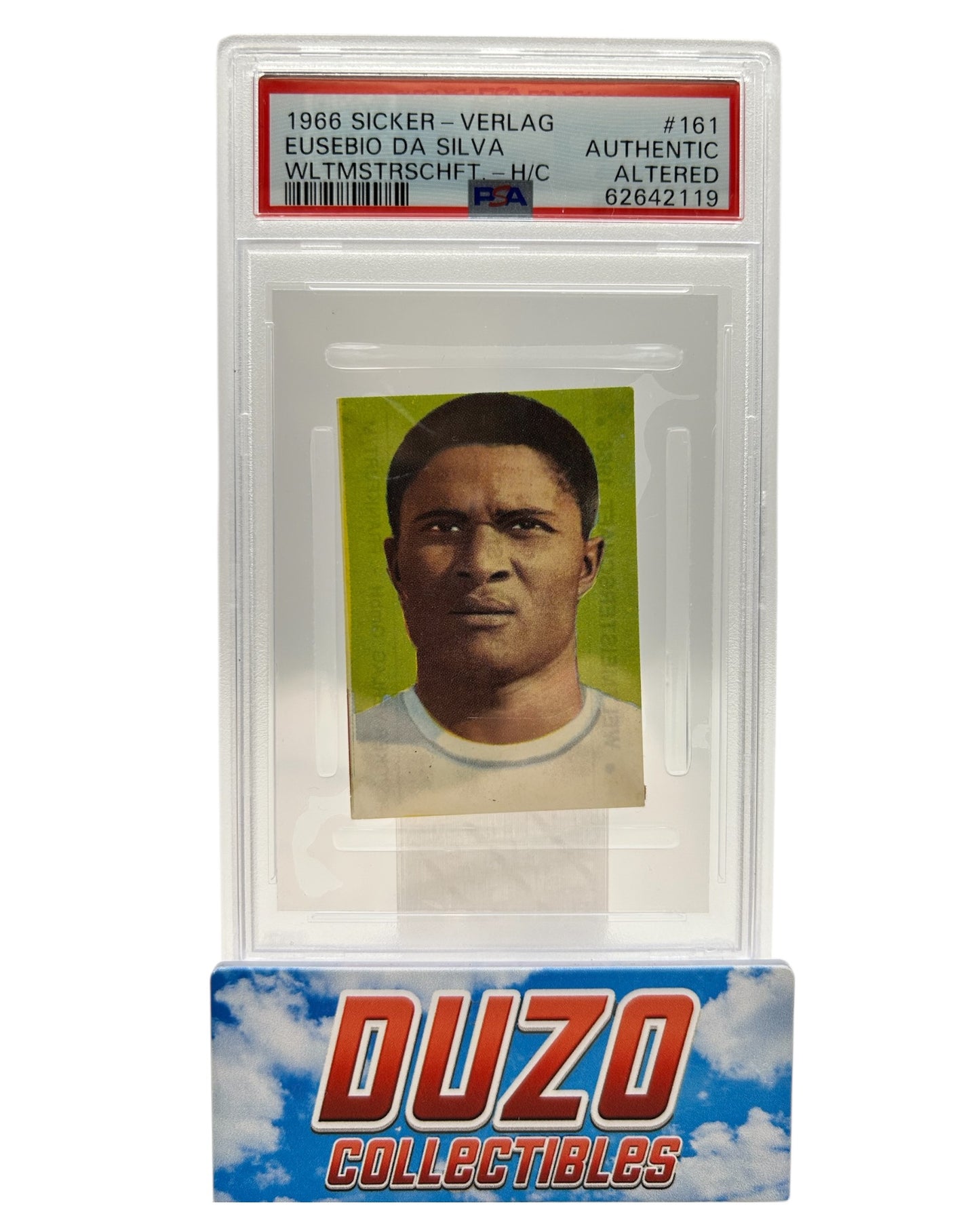 Eusebio Da Silva 1966 Sticker-Verlag Weltmeisterschaft H/C PSA Authentic Altered