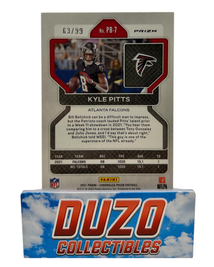 Kyle Pitts Rookie Black&Red Color-Match /99 Panini Prizm 2021 No. PB-7