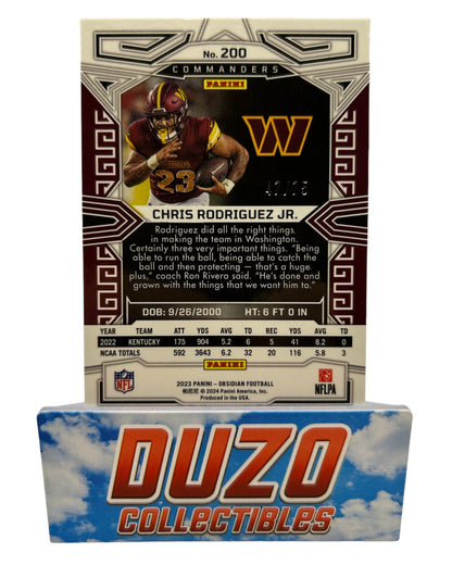 Chris Rodriguez Jr. Rookie /75 Panini Obsidian 2023 No.200