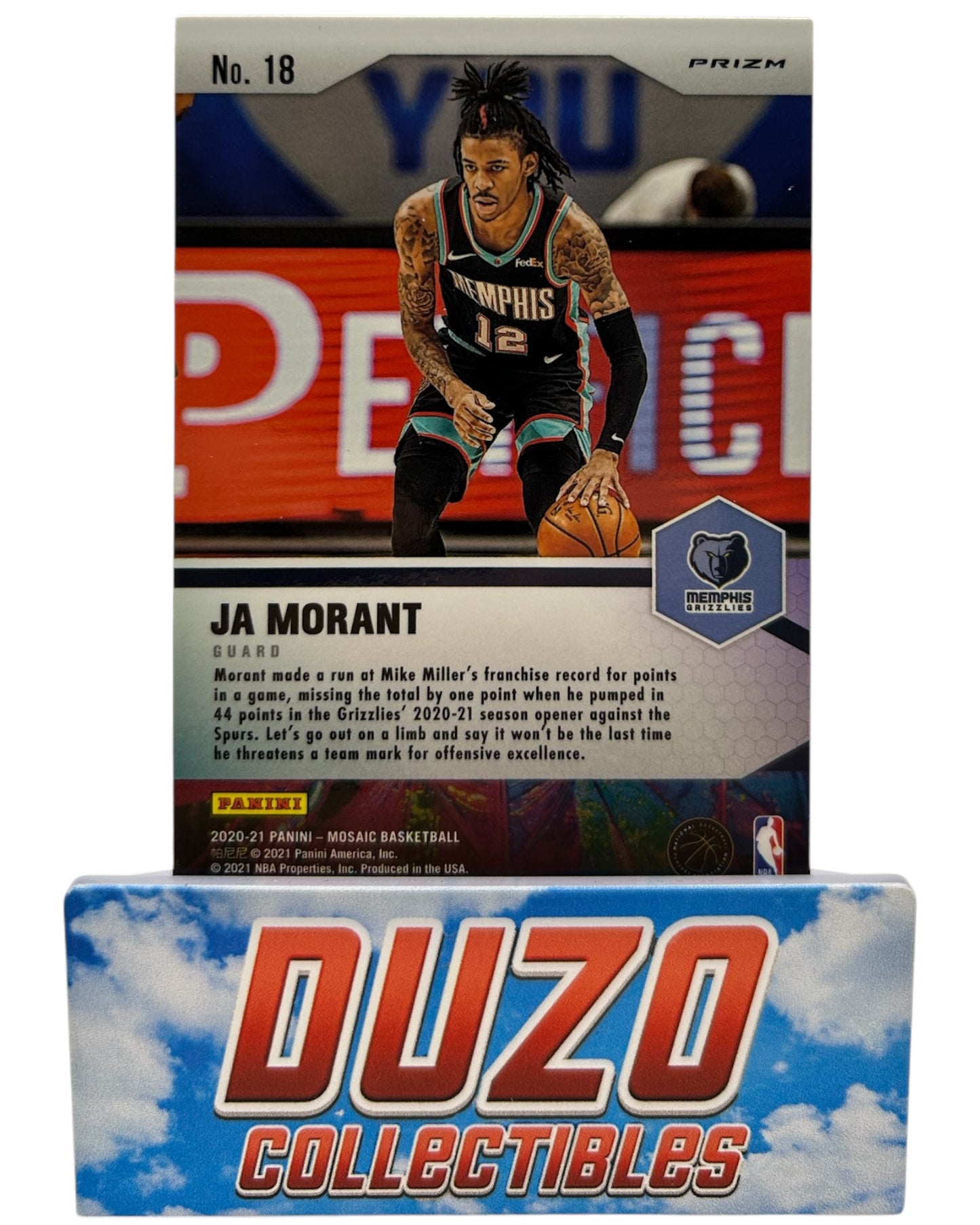 Ja Morant Center Stage Panini 2020-2021 Mosaic No.18