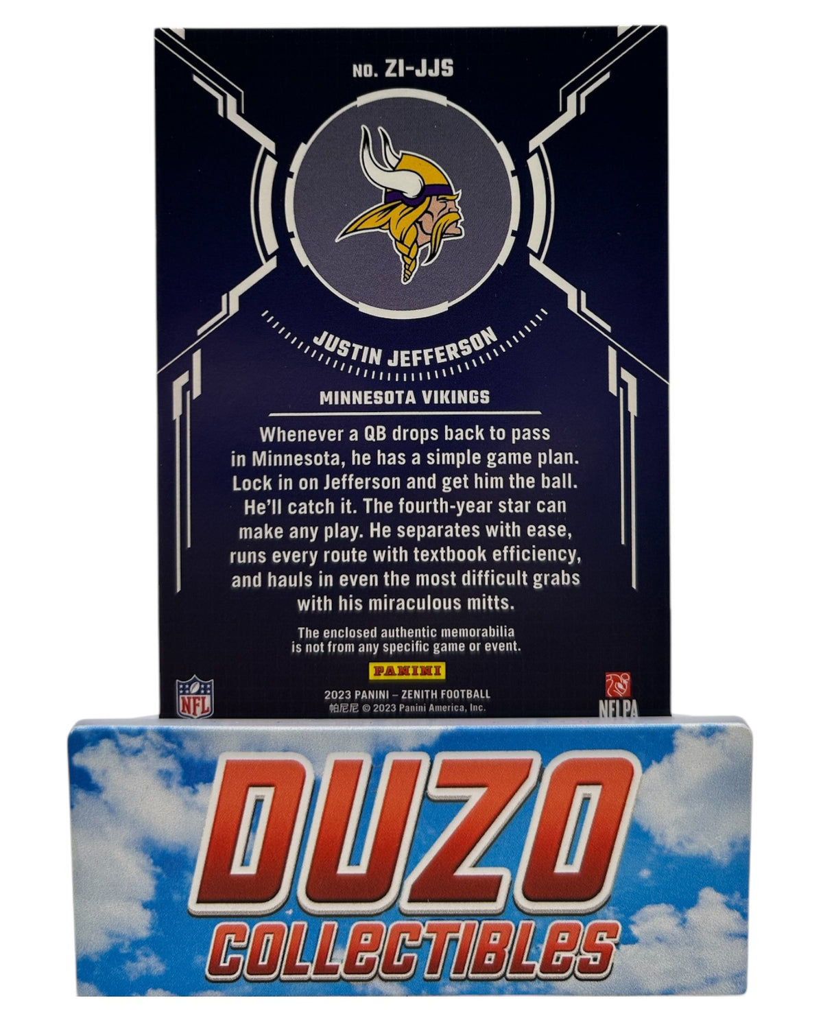 Justin Jefferson Zoned In Patch 2023 Panini Zenith No.ZI-JJS