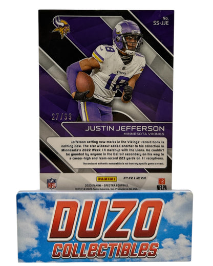 Justin Jefferson Sunday Spectable Patch /99 2023 Panini Spectra No.SS-JJE