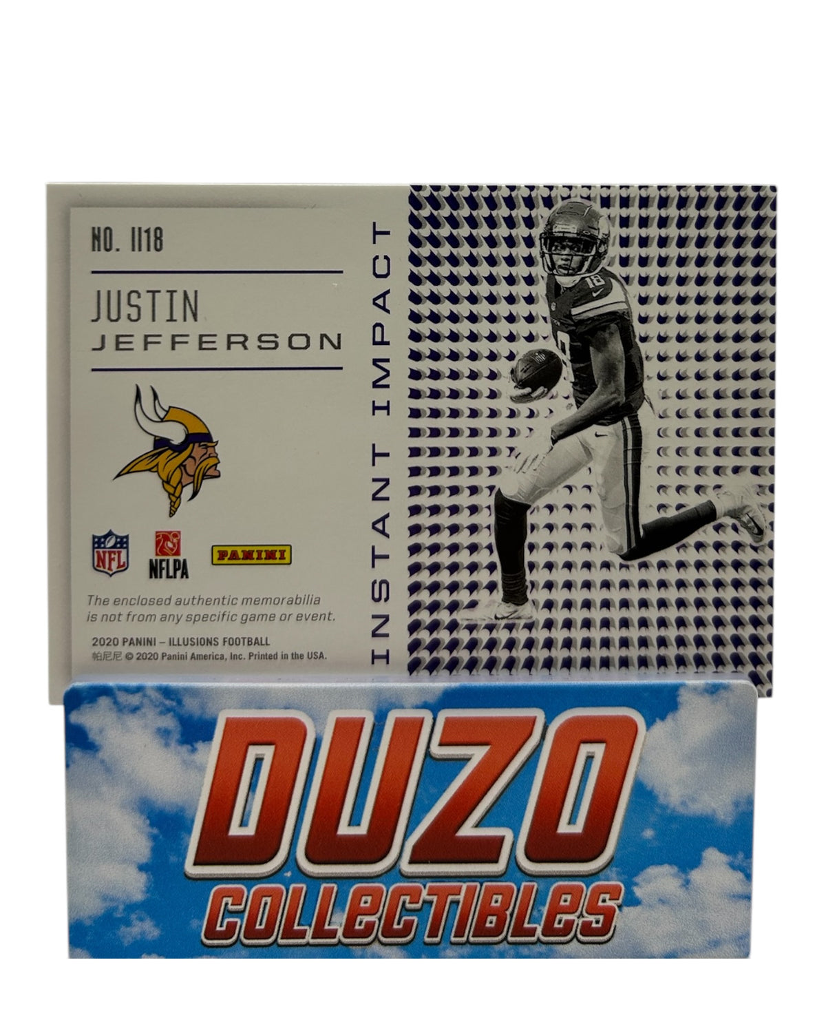 Justin Jefferson Rookie Instant Impact Patch Panini Illusions 2020 No.118