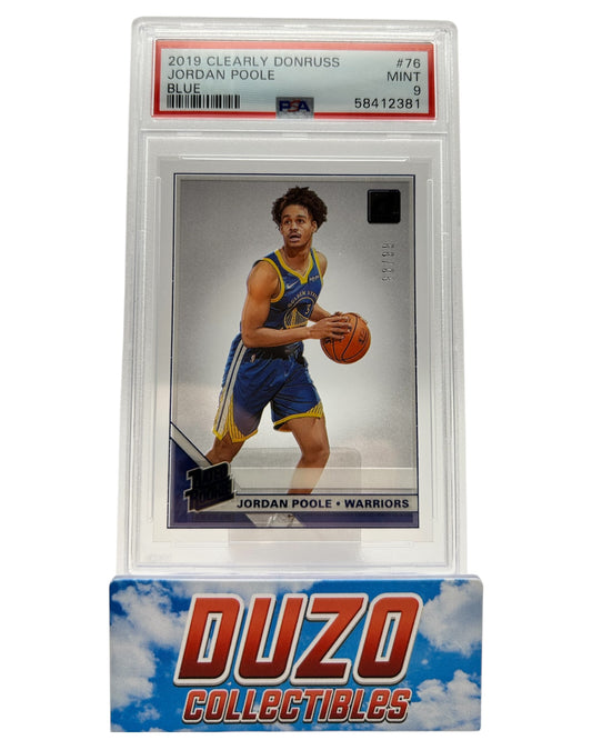 Jordan Poole Rated Rookie Blue Color-Match /99 2019 Clearly Donruss PSA9 #76