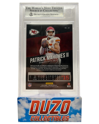 Patrick Mahomes 2018 Panini Prestige Beckett 9 #22