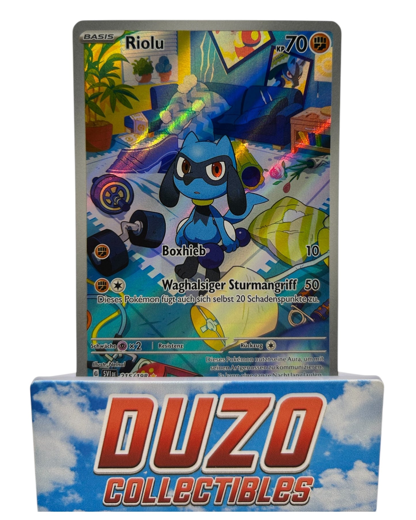 Riolu Alt Art 215/198 Karmesin & Purpur Nintendo 2023 Deutsch