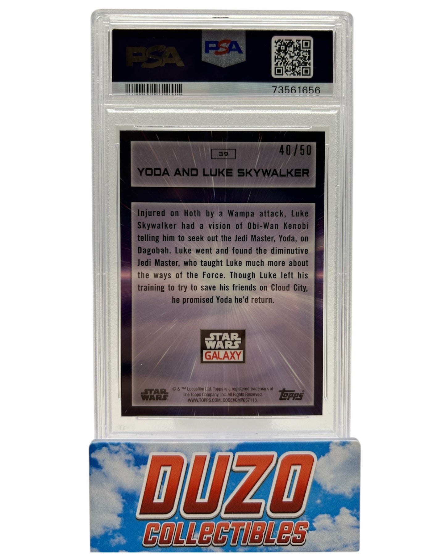 Yoda and Luke Skywalker Mojo Refractor /50 2022 Star Wars Galaxy PSA10 #39