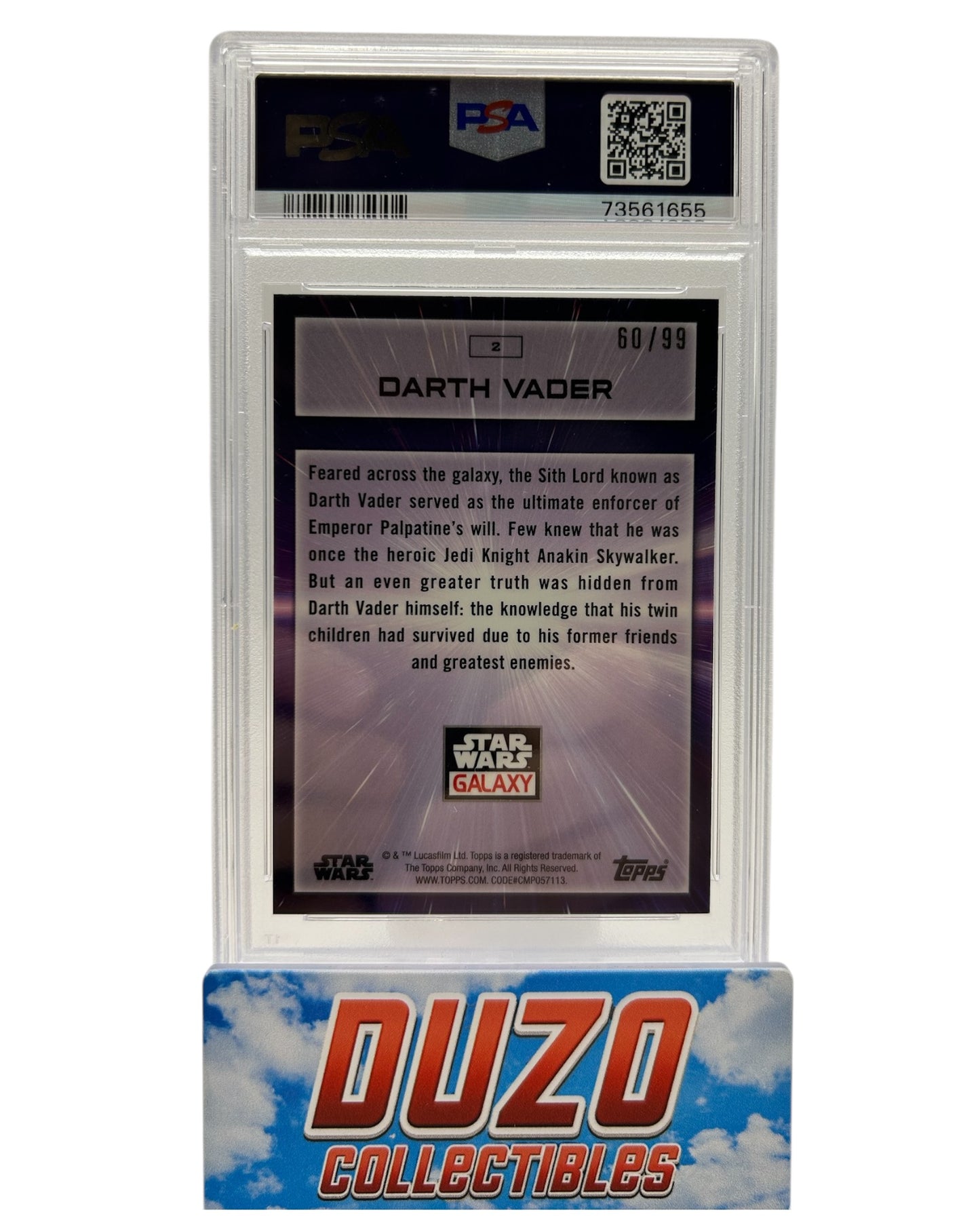 Darth Vader Wave Refractor /99 2022 Star Wars Galaxy PSA9 #2