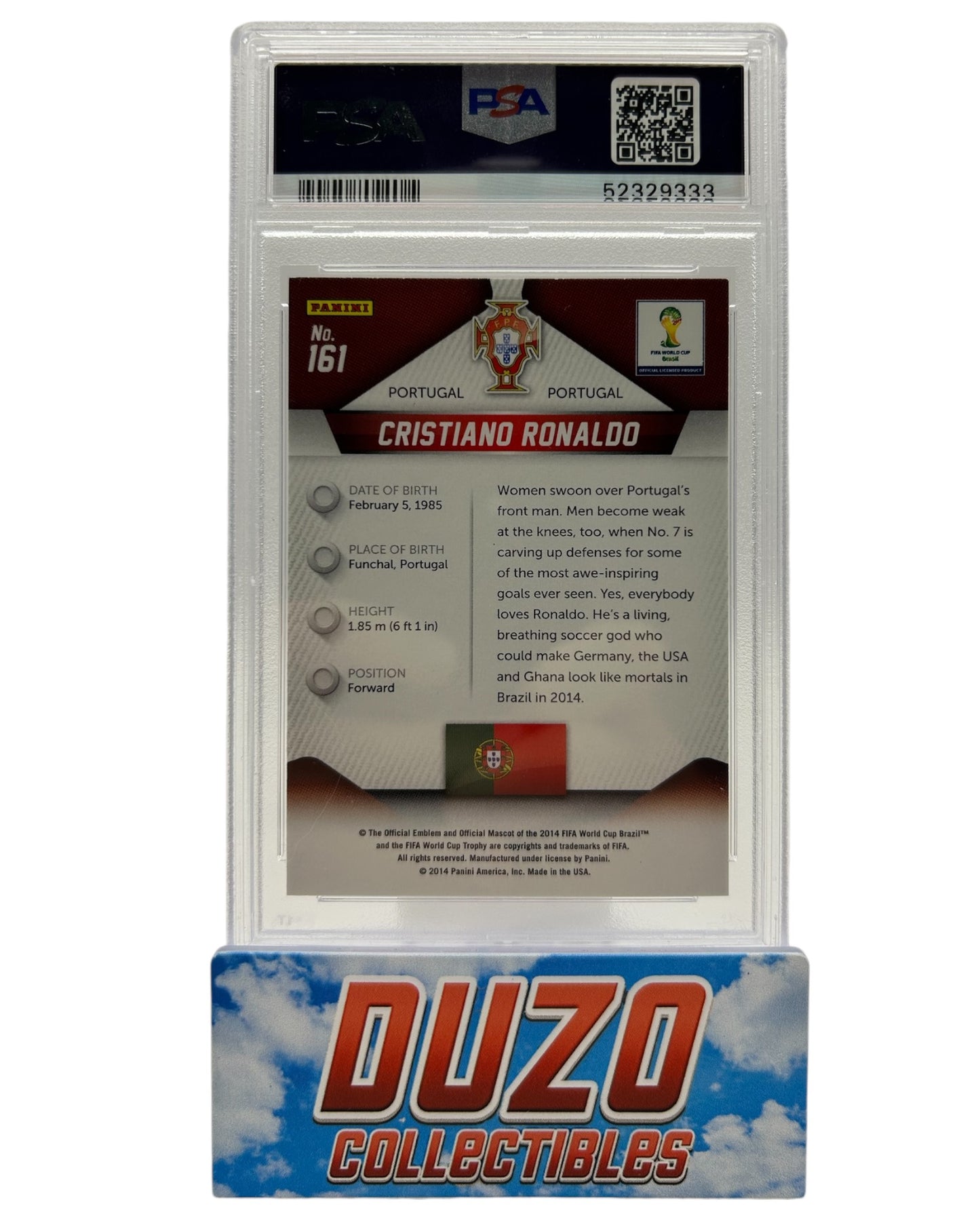 2014 Panini Prizm Cristiano Ronaldo World Cup No.161 PSA 9