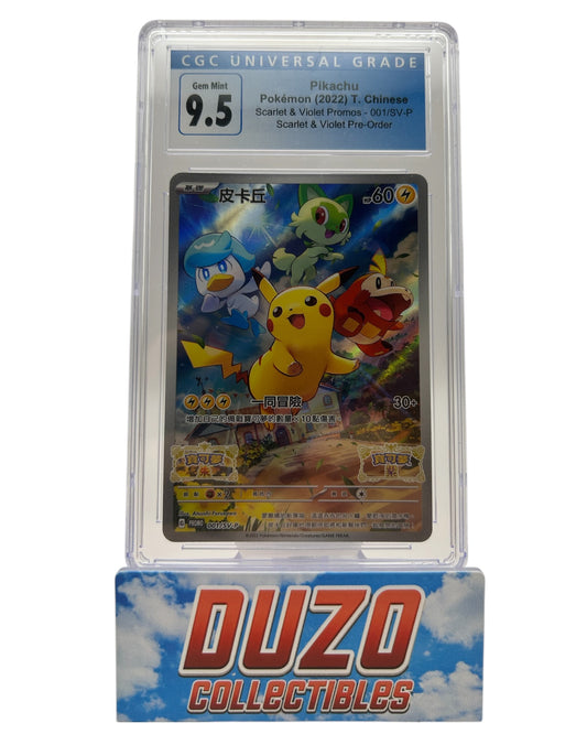 Pikachu + 3 Starters Promo 001/SV-P Nintendo Scarlet & Violet CGC Gem Mint 9.5