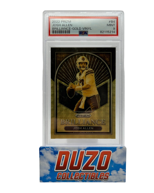 Josh Allen 2022 Panini Prizm Brilliance-Gold-Vinyl 1/5 PSA9 #B4 Pop 2