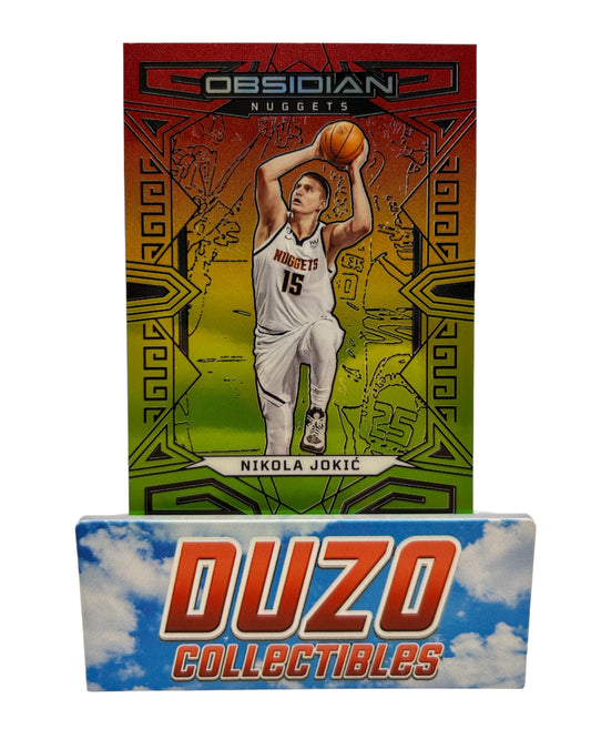 Nikola Jokic Red Orange Green /75 2022-23 Panini Obsidian #111