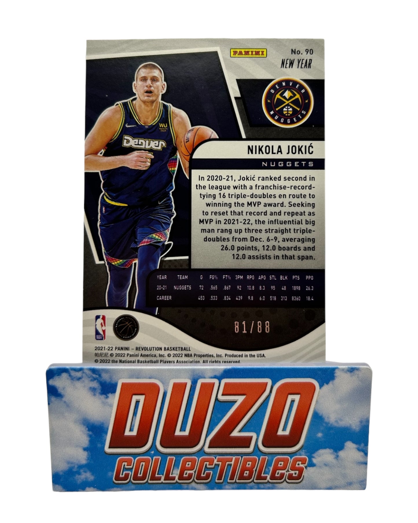 Nikola Jokic Cracked Ice /88 2021-22 Panini Revolution #90