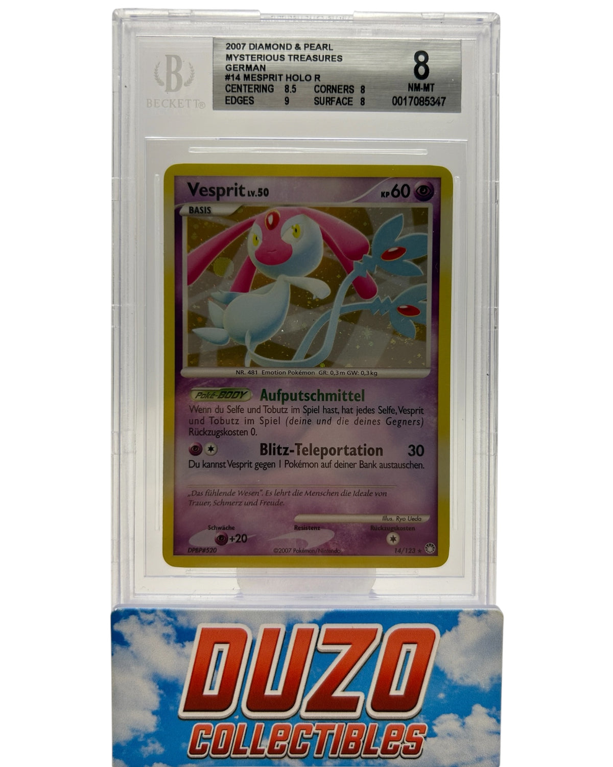 Vesprit Holo 2007 Pokemon Diamond&Pearl Mysterious Treasures No.14/123 Beckett 8